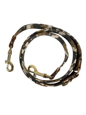 Puppytie Camo Dog Leash Lead Leather Accents & Brass Hardware Small/Medium